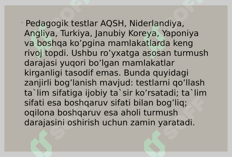 Test turlari 4