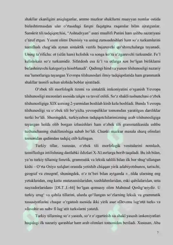 O‘zbek tilshunosligida umumiy va xususiy grammatik ma’no tavsifi 6