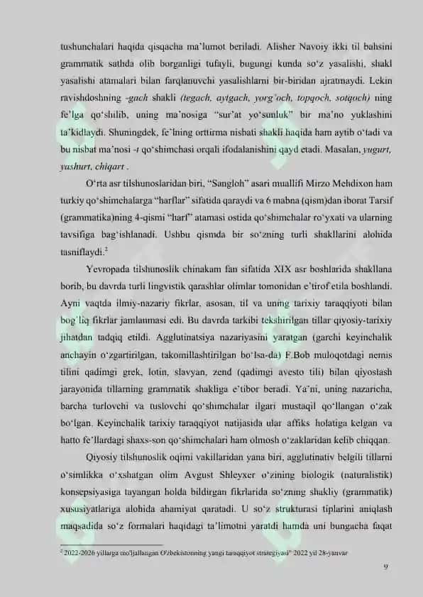 O‘zbek tilshunosligida umumiy va xususiy grammatik ma’no tavsifi 8
