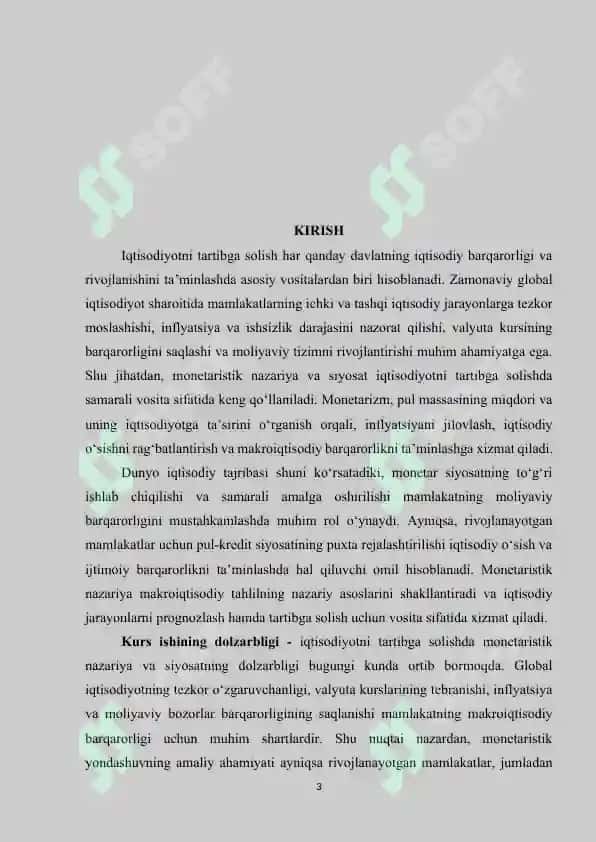 Iqtisodiyotni tartibga solishda monetaristik nazariya va siyosat 3