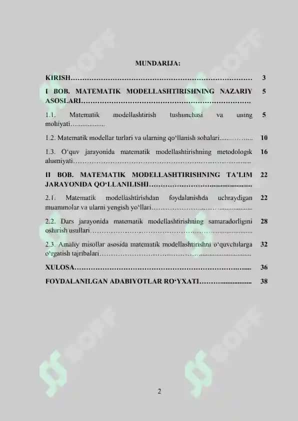Matematik modellashtirish va uning dars jarayonidagi ahamiyati 2