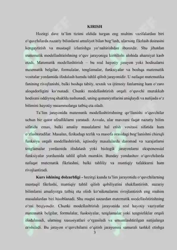 Matematik modellashtirish va uning dars jarayonidagi ahamiyati 3