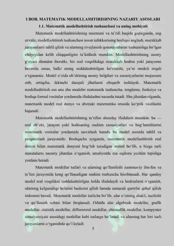 Matematik modellashtirish va uning dars jarayonidagi ahamiyati 5
