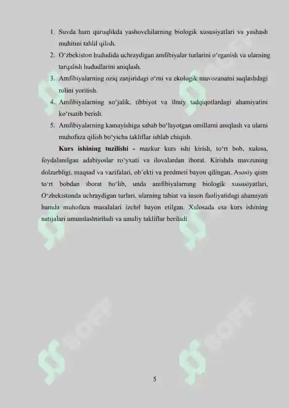 O’zbekiston faunasida uchraydigan suvda ham quruqlikda yashovchilar hayoti va ahamiyati 5