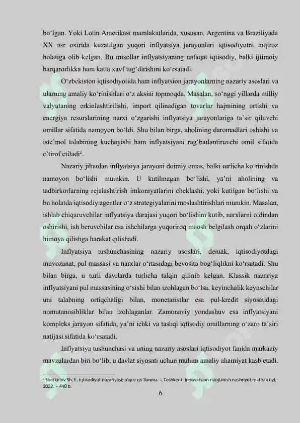 O'zbekiston Respublikasidagi inflyatsion jarayonlarning xususiyatlari va davlatning inflyatsiyaga qarshi siyosati vositalari 6