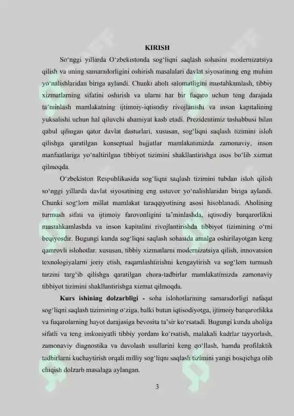 O'zbekistonda sog'liqni saqlash sohasidagi islohotlarning ustuvor yo‘nalishlari 3