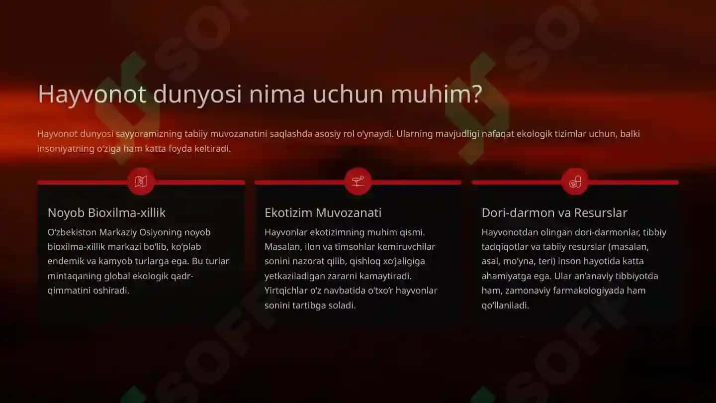 Hayvonot Dunyosi Muhofazasi va Oqilona Foydalanish 3