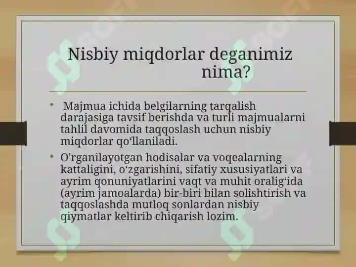Nisbiy Miqdorlar 2
