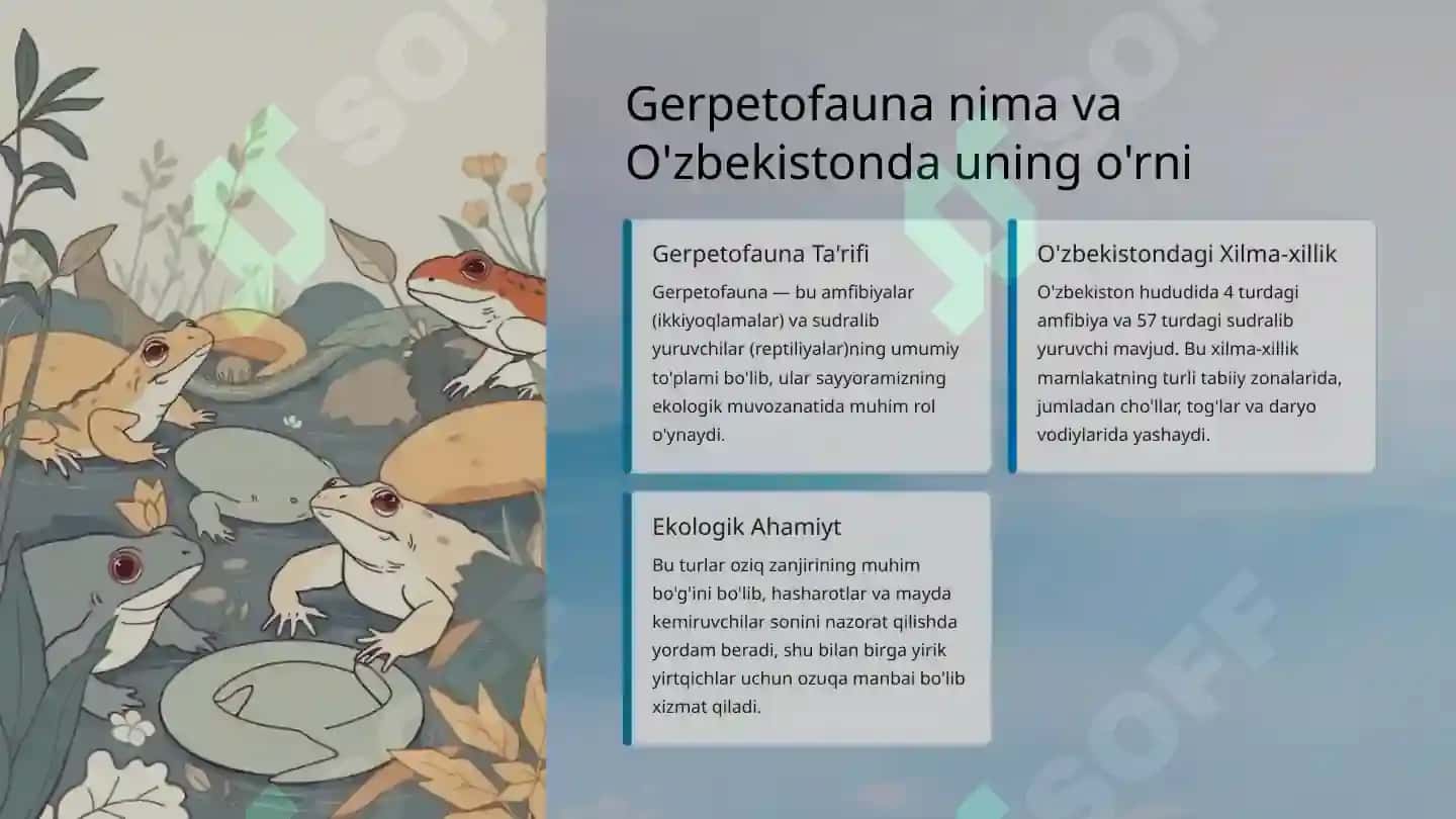 O'zbekiston Gerpetofaunasiga umumiy tavsif: Faunasi, Tarqalishi va Ahamiyati 3