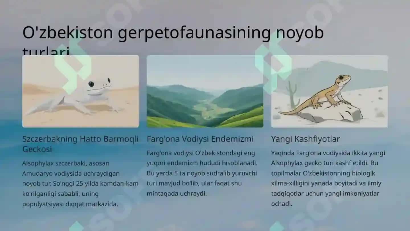 O'zbekiston Gerpetofaunasiga umumiy tavsif: Faunasi, Tarqalishi va Ahamiyati 4