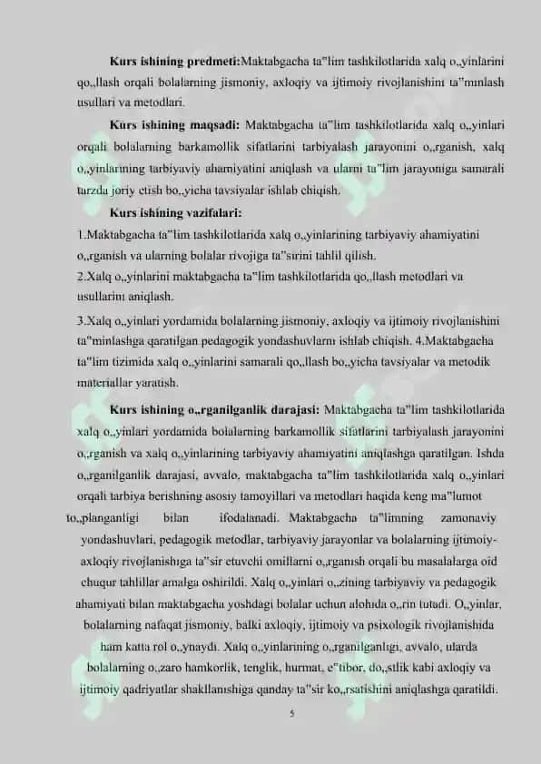 Xalq O'yinlari va Jismoniy Barkamollikni Tarbiyalash 5