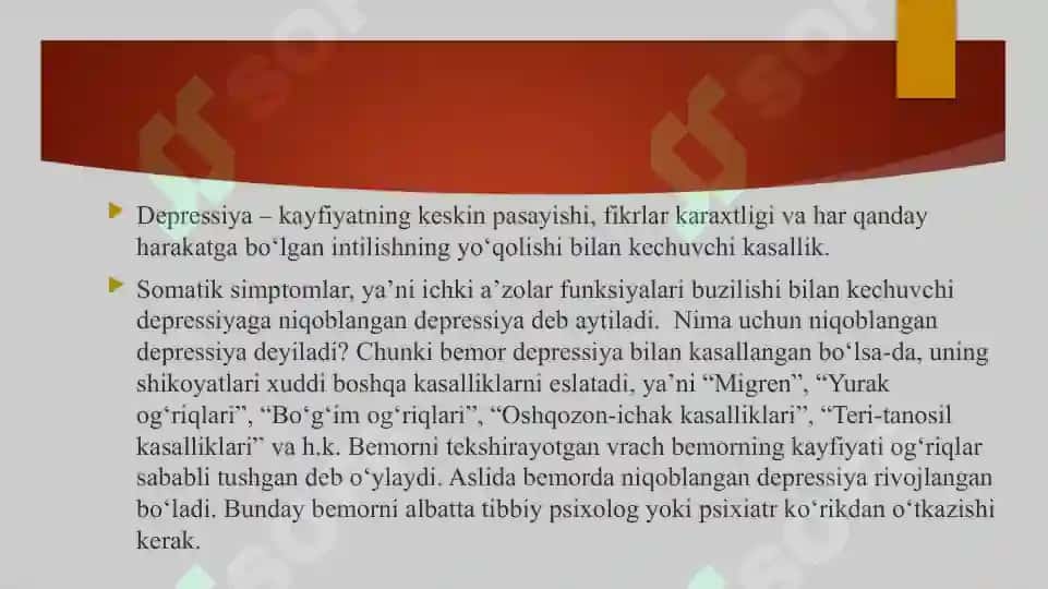 NIQOBLANGAN DEPRESSIYA KLINIK KO`RINISHLARI 2