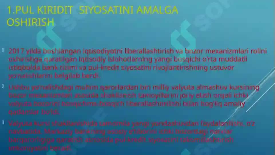 O`zbekiston Respublikasi Valyuta Siyosati 2