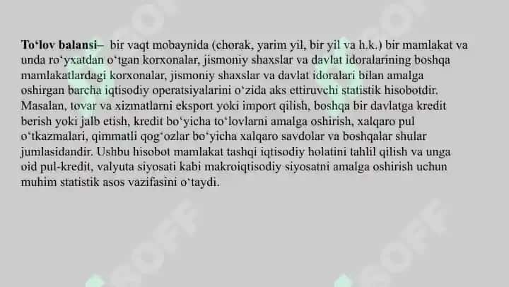 Oʻzbekiston Respublikasi toʻlov balansi 2