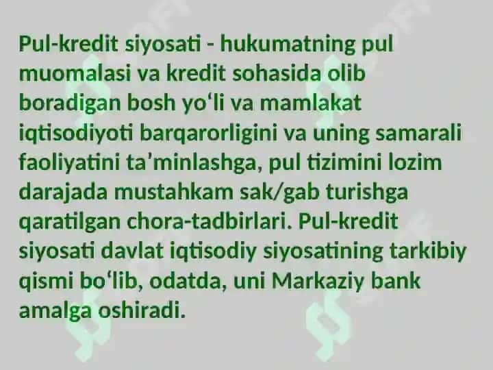 Pul kredit siyosati va ulardan samarali foydalanish amaliyot tahlili 4