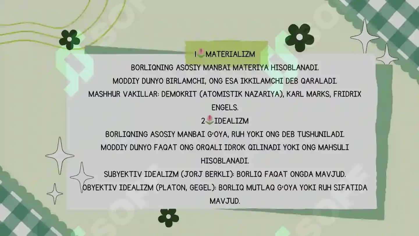 Borliq falsafasi slayd. Ontologiya slayd. 6