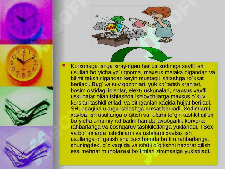 MEHNAT XAVFSIZLIGI TO’G’RISIDA  INSTRUKTAJ (YO’RIQNOMA) LAR BERISH 4
