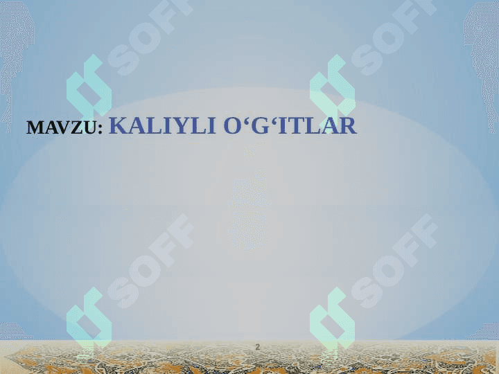 KALIYLI OʻGʻITLAR 2
