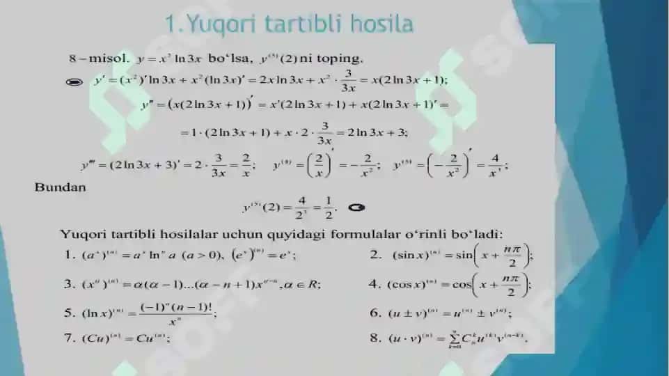 Yuqoritartib niboshilavadi differensial 4