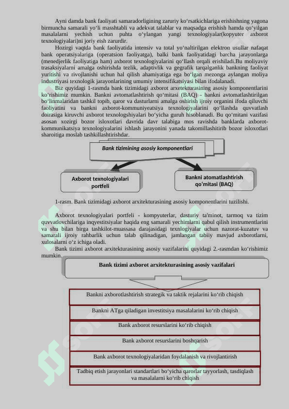 BANKNING AVTOMATLASHTIILGAN AXBOROT BOSHQARUV TIZIMINING TUZILISHI 2