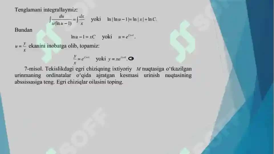 Bir jinsli differensial tenglamalar 6