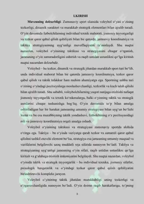 Voleybol o‘yin taktikasi va strategiyasi 3