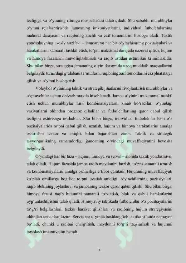Voleybol o‘yin taktikasi va strategiyasi 4