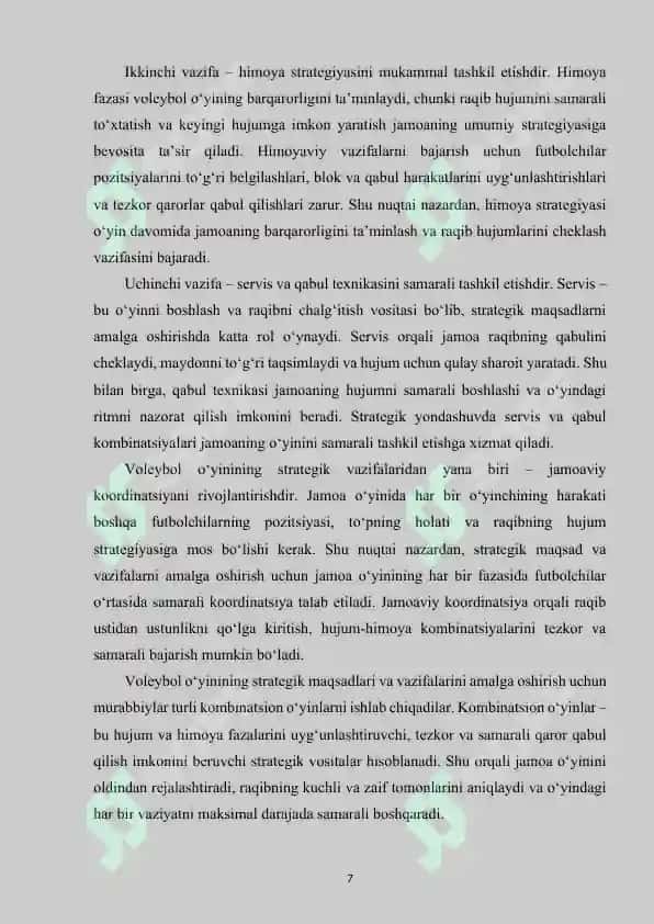 Voleybol o‘yin taktikasi va strategiyasi 7