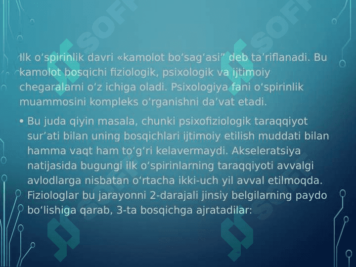 Ilk o’sprinlik yoshining psixalogik xususyatlari 3