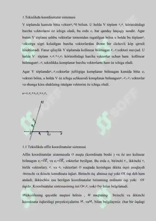 Tekislikda koordinatalar metodi kurs ishi 7