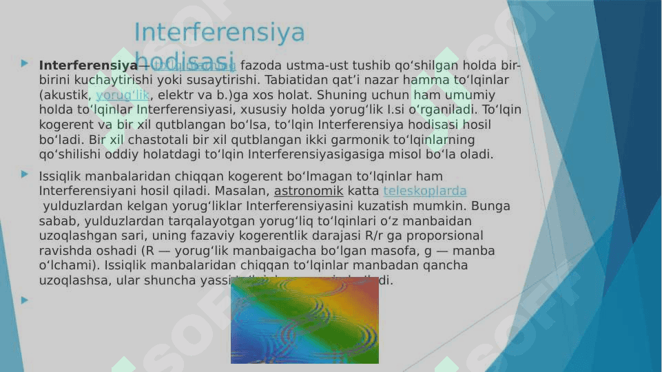 Interferensiya hodisalarining qo‘llanishi.Intorferometrlar 2