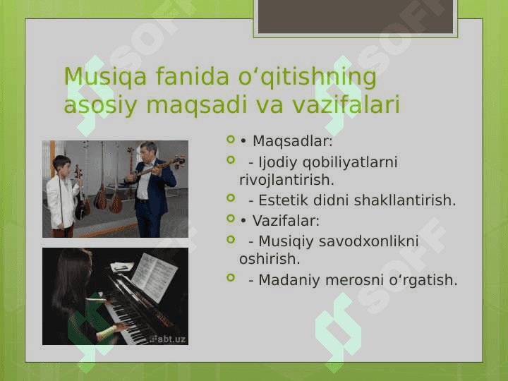 O‘qitish jarayoni yaxlit tizim sifatida (Musiqa fanidan) 3