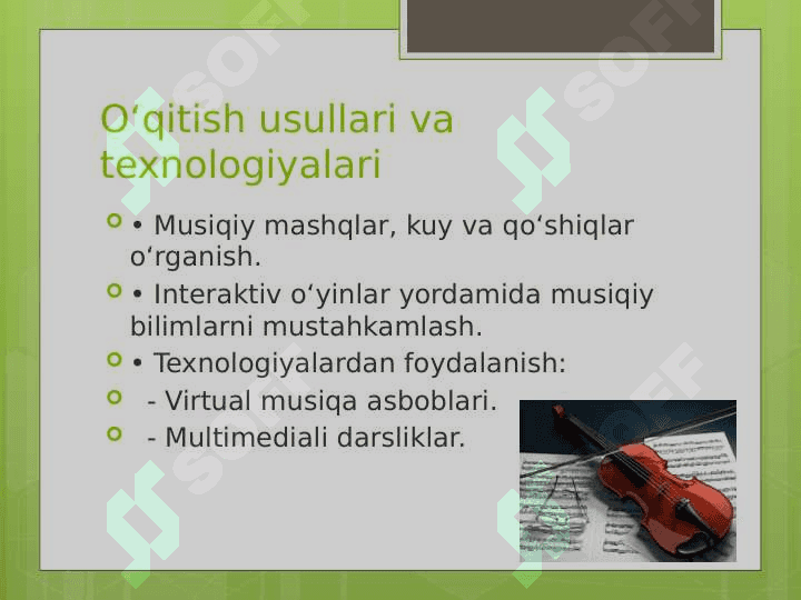 O‘qitish jarayoni yaxlit tizim sifatida (Musiqa fanidan) 4