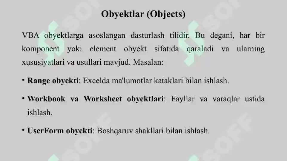 Visual Basic for Applications (VBA) 4