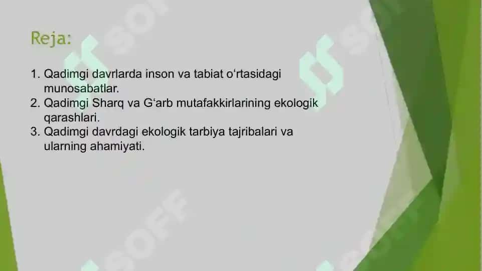 Qadimgi davrda ekologik tarbiya masalalari 2