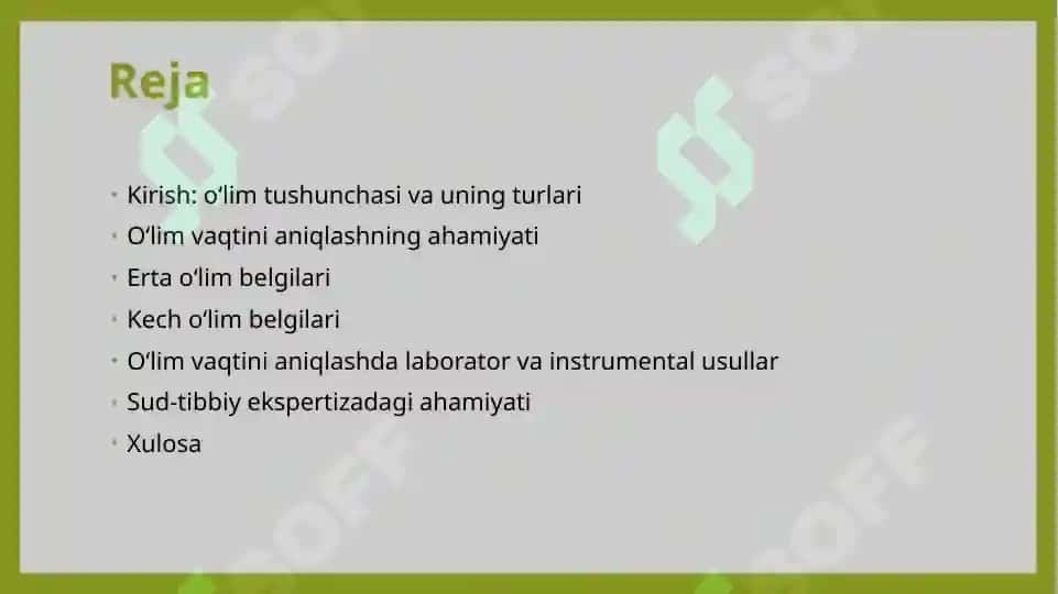 O‘lim vaqtini aniqlash 2