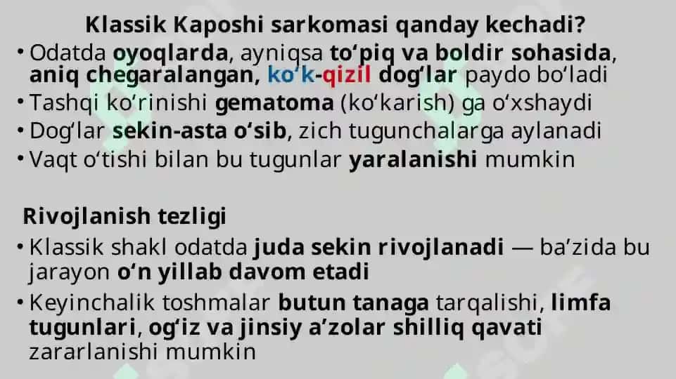 Kaposhining sarkomasi. 8