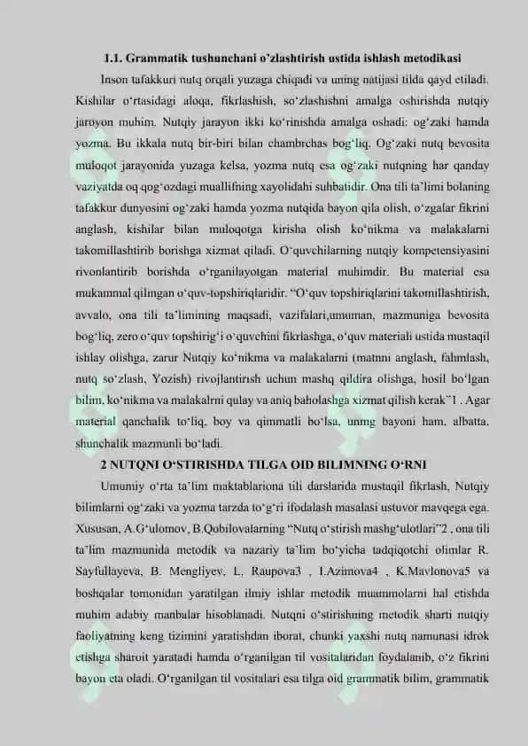 Grammatik tushunchalarni o'zlashtirishning metodik shartlari 4