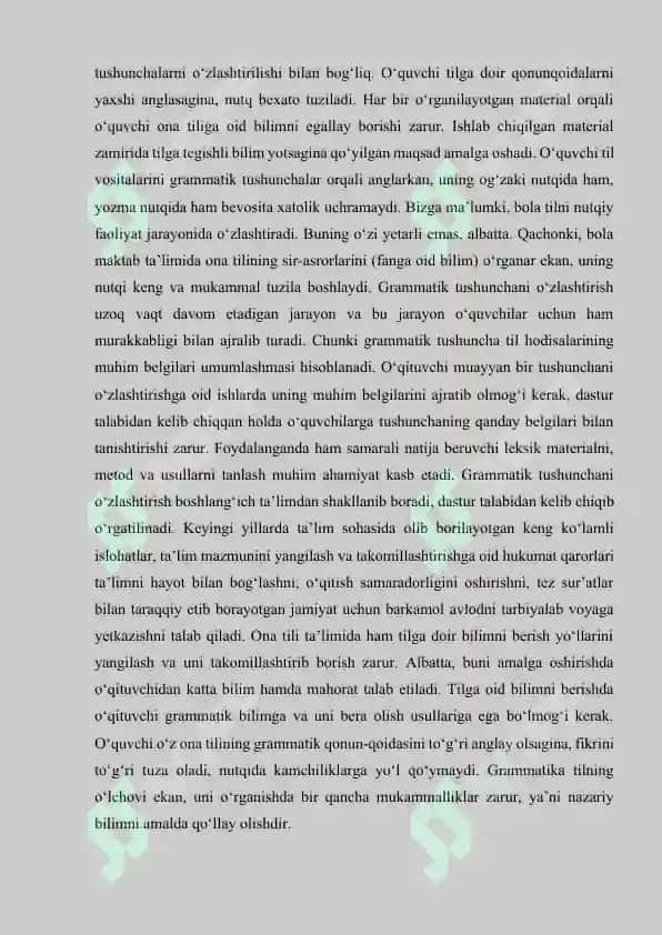 Grammatik tushunchalarni o'zlashtirishning metodik shartlari 5