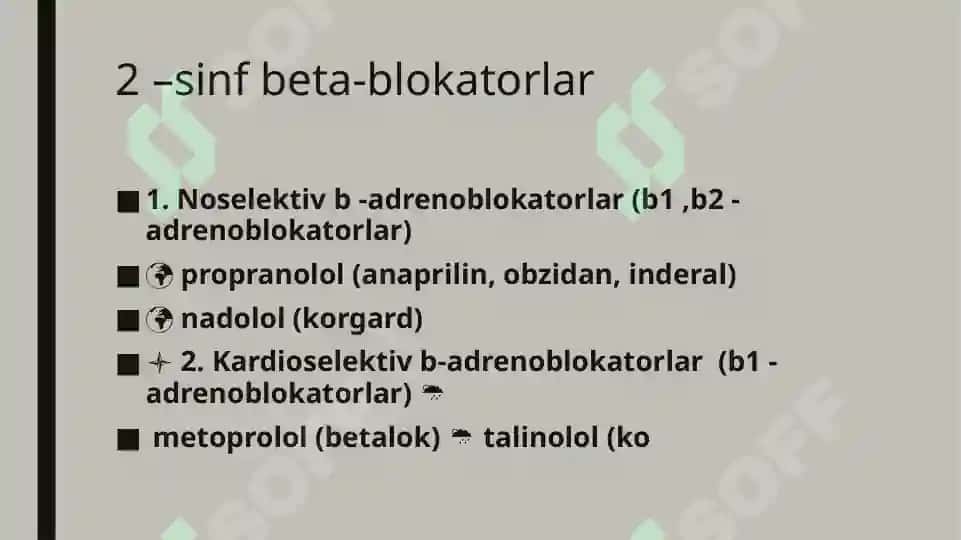 Antiaritmik dorivosi talar tasnifi 4