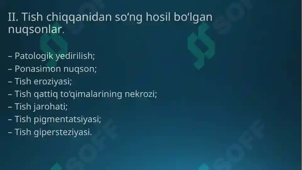 Tish toj qismining qisman yo’qotilishi 5