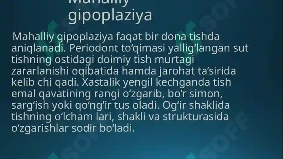 Tish toj qismining qisman yo’qotilishi 7