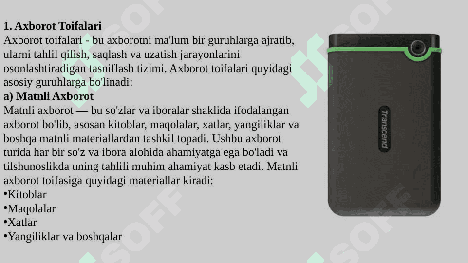 Axborot toifari va tashuvchilar 3