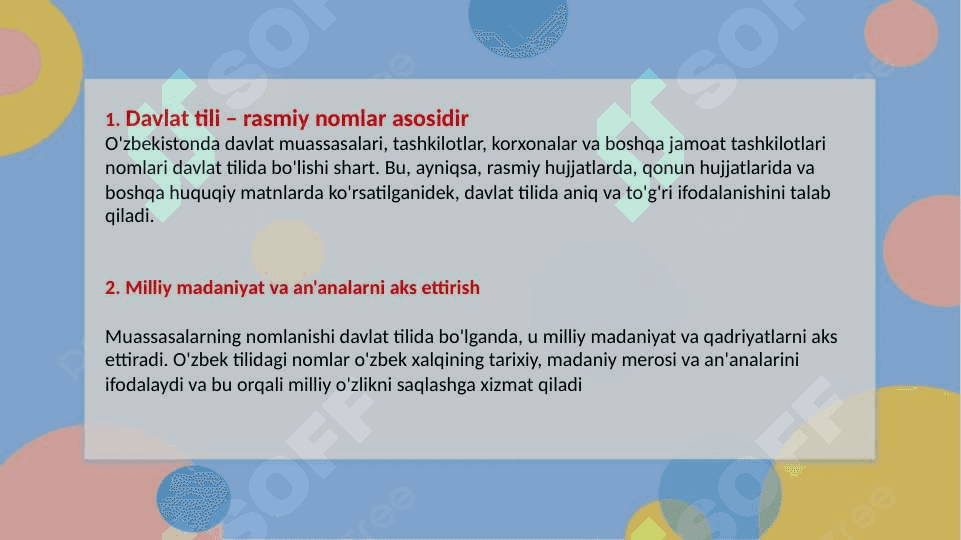 Muassasalarning nomlanishida davlat tilining o’rni 3
