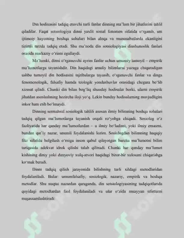 Dinlarni tadqiq etish metodologiyasi tipologik, qiyosiy, tarkibiy-funksional, genetik tahlil. Qiyosiy dinshunosliklikning metodlari. 2