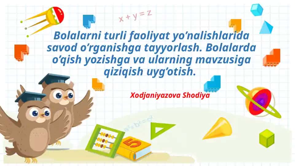 Savodga o'rgatishga tayyorlash 1