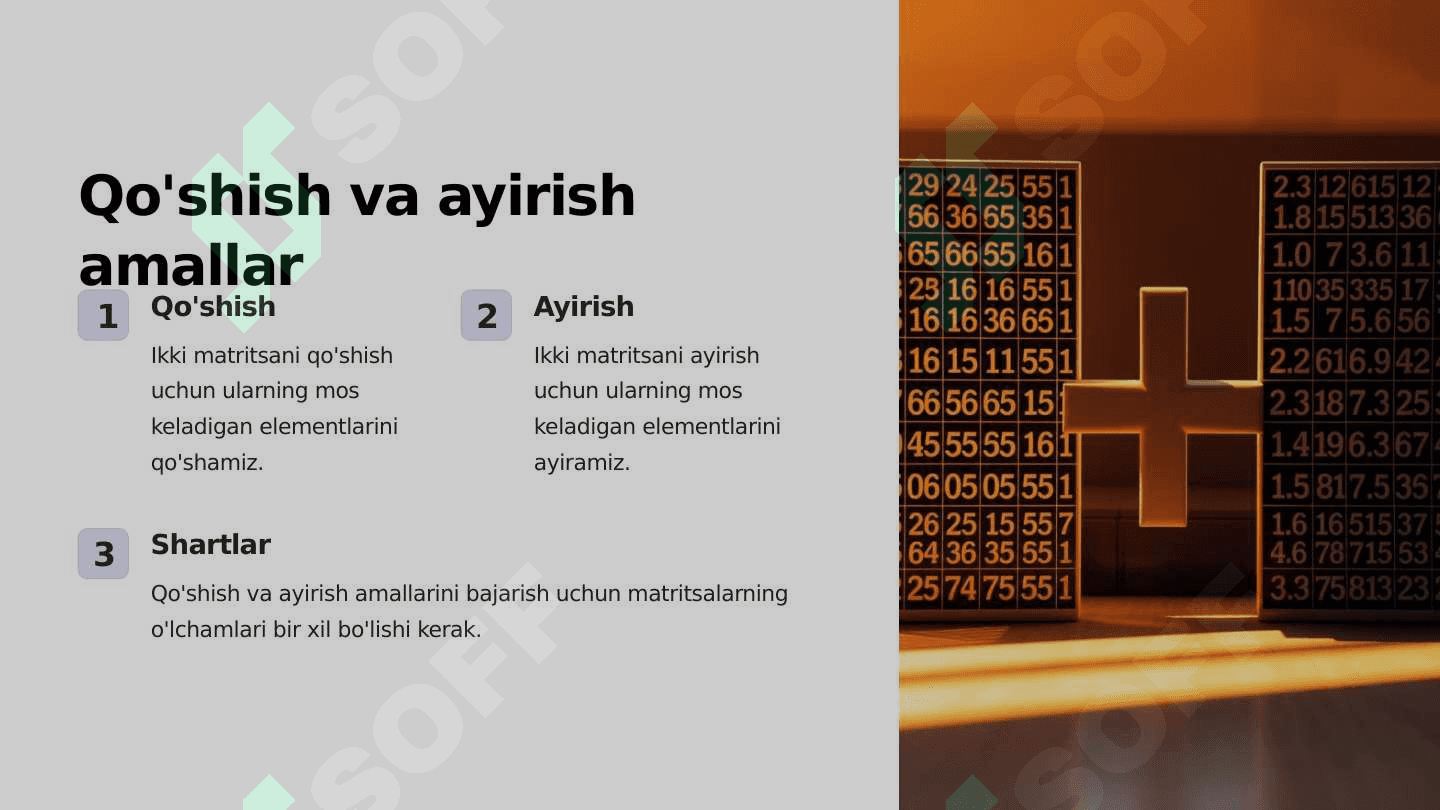 Matritsalar- matematikaning muhim qismi 4