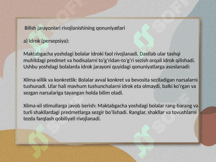 Maktabgacha tarbiya davrida bilish jarayonlari va nutqining rivojlanish qonuniyatlari 3