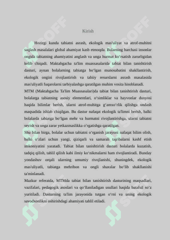 MTMda tabiat bilan  tanishtirish dasturining mohiyati 2