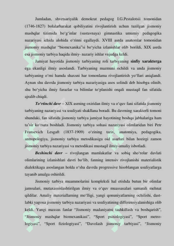 Jismoniy tarbiya, sport nazariyasi va uslubiyati faning rivojlanish tarixi hamda uning boshqa tarbiya turlari bilan aloqadorligi 3